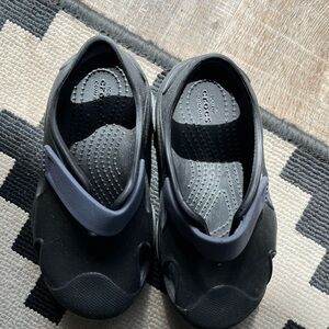 Black Crocs with Gray Strap